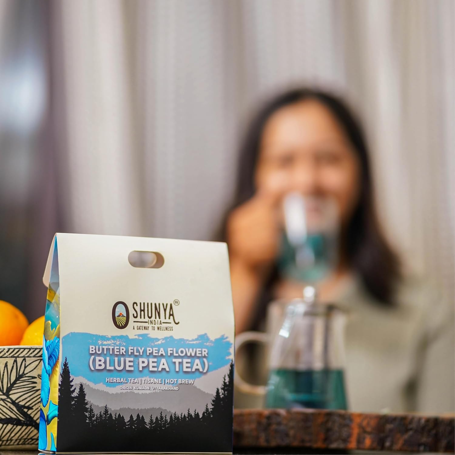 Shunya India® Butterfly Pea/Blue Pea Tea Tisane (20 Tea Bags, 3g Each) - Herbal Infusion Tea Tisane Natural Antioxidant, Support Immunity, Caffeine Free